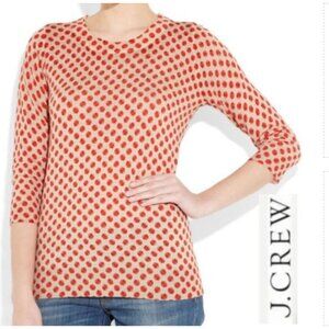 J. Crew Tippi Apple Cotton Crew Neck 3/4 Sleeve Sweater Medium